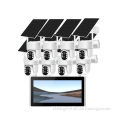 EseeCloud 8CH 5MP Solar Wireless NVR Kit with 4MP Solar Security Camera System and 10-inch Monitor